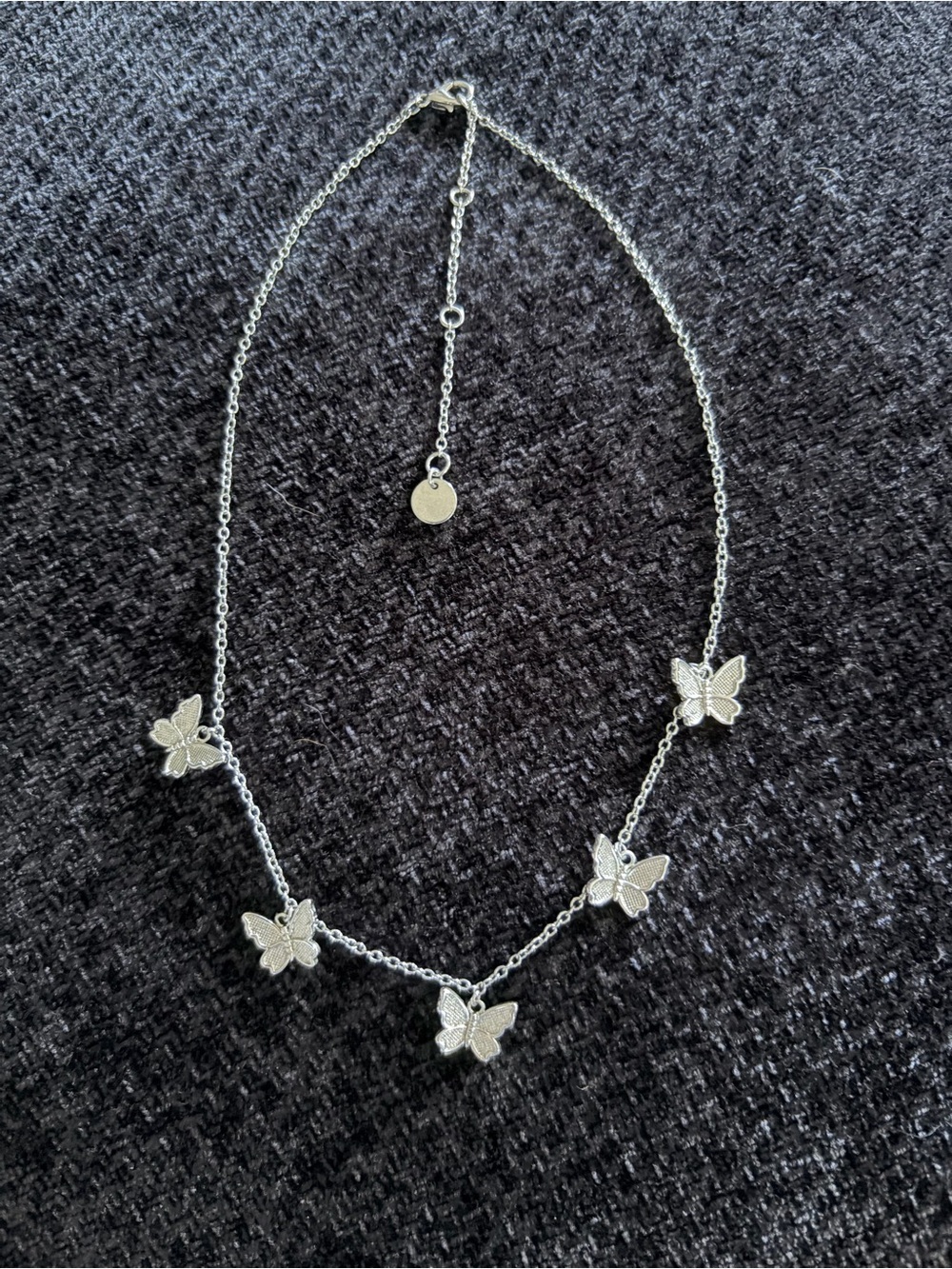 Silver Butterfly Charm Necklace